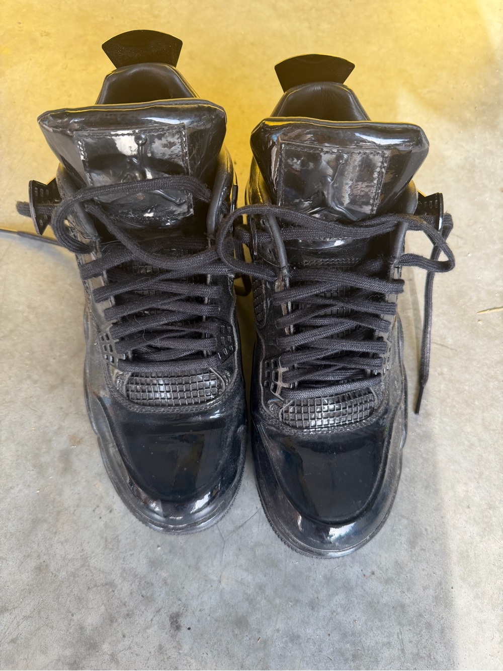 Jordan Men's Black Patent Leather High-Top Sneakers